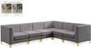 Alina Grey Velvet Modular Sectional - NY Furniture Direct (NY)