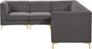 Alina Grey Velvet Modular Sectional - NY Furniture Direct (NY)