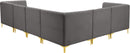 Alina Grey Velvet Modular Sectional - NY Furniture Direct (NY)