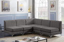 Alina Grey Velvet Modular Sectional - NY Furniture Direct (NY)