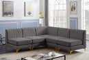 Alina Grey Velvet Modular Sectional - NY Furniture Direct (NY)
