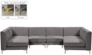 Alina Grey Velvet Modular Sectional - NY Furniture Direct (NY)