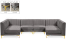 Alina Grey Velvet Modular Sectional - NY Furniture Direct (NY)