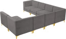 Alina Grey Velvet Modular Sectional - NY Furniture Direct (NY)
