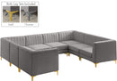 Alina Grey Velvet Modular Sectional - NY Furniture Direct (NY)