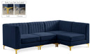 Alina Navy Velvet Modular Sectional - NY Furniture Direct (NY)