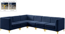 Alina Navy Velvet Modular Sectional - NY Furniture Direct (NY)