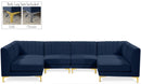 Alina Navy Velvet Modular Sectional - NY Furniture Direct (NY)