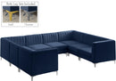 Alina Navy Velvet Modular Sectional - NY Furniture Direct (NY)
