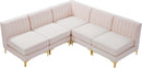 Alina Pink Velvet Modular Sectional - NY Furniture Direct (NY)