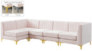 Alina Pink Velvet Modular Sectional - NY Furniture Direct (NY)