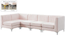 Alina Pink Velvet Modular Sectional - NY Furniture Direct (NY)