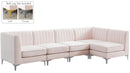 Alina Pink Velvet Modular Sectional - NY Furniture Direct (NY)