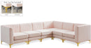 Alina Pink Velvet Modular Sectional - NY Furniture Direct (NY)