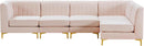 Alina Pink Velvet Modular Sectional - NY Furniture Direct (NY)