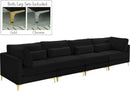 Julia Black Velvet Modular Sofa (4 Boxes) - NY Furniture Direct (NY)