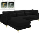 Julia Black Velvet Modular Sectional (4 Boxes) - NY Furniture Direct (NY)