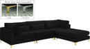 Julia Black Velvet Modular Sectional (4 Boxes) - NY Furniture Direct (NY)
