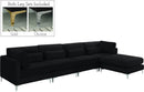 Julia Black Velvet Modular Sectional (5 Boxes) - NY Furniture Direct (NY)