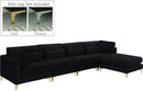 Julia Black Velvet Modular Sectional (5 Boxes) - NY Furniture Direct (NY)