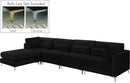 Julia Black Velvet Modular Sectional (5 Boxes) - NY Furniture Direct (NY)