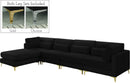 Julia Black Velvet Modular Sectional (5 Boxes) - NY Furniture Direct (NY)