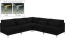 Julia Black Velvet Modular Sectional (5 Boxes) - NY Furniture Direct (NY)