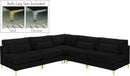 Julia Black Velvet Modular Sectional (5 Boxes) - NY Furniture Direct (NY)