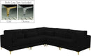Julia Black Velvet Modular Sectional (5 Boxes) - NY Furniture Direct (NY)