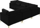 Julia Black Velvet Modular Sectional (5 Boxes) - NY Furniture Direct (NY)