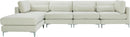 Julia Cream Velvet Modular Sectional (5 Boxes) - NY Furniture Direct (NY)