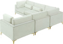 Julia Cream Velvet Modular Sectional (5 Boxes) - NY Furniture Direct (NY)