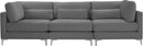 Julia Grey Velvet Modular Sofa (3 Boxes) - NY Furniture Direct (NY)