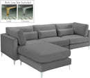 Julia Grey Velvet Modular Sectional (4 Boxes) - NY Furniture Direct (NY)
