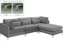 Julia Grey Velvet Modular Sectional (4 Boxes) - NY Furniture Direct (NY)