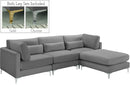 Julia Grey Velvet Modular Sectional (4 Boxes) - NY Furniture Direct (NY)