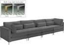 Julia Grey Velvet Modular Sofa (4 Boxes) - NY Furniture Direct (NY)