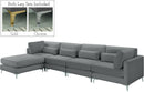 Julia Grey Velvet Modular Sectional (5 Boxes) - NY Furniture Direct (NY)