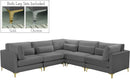 Julia Grey Velvet Modular Sectional (5 Boxes) - NY Furniture Direct (NY)