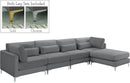 Julia Grey Velvet Modular Sectional (5 Boxes) - NY Furniture Direct (NY)