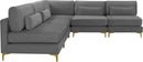 Julia Grey Velvet Modular Sectional (5 Boxes) - NY Furniture Direct (NY)