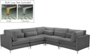 Julia Grey Velvet Modular Sectional (5 Boxes) - NY Furniture Direct (NY)