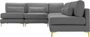 Julia Grey Velvet Modular Sectional (5 Boxes) - NY Furniture Direct (NY)