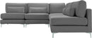 Julia Grey Velvet Modular Sectional (5 Boxes) - NY Furniture Direct (NY)