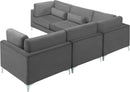 Julia Grey Velvet Modular Sectional (5 Boxes) - NY Furniture Direct (NY)