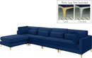 Julia Navy Velvet Modular Sectional (5 Boxes) - NY Furniture Direct (NY)