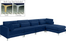 Julia Navy Velvet Modular Sectional (5 Boxes) - NY Furniture Direct (NY)