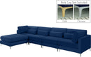 Julia Navy Velvet Modular Sectional (5 Boxes) - NY Furniture Direct (NY)