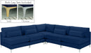 Julia Navy Velvet Modular Sectional (5 Boxes) - NY Furniture Direct (NY)