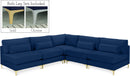 Julia Navy Velvet Modular Sectional (5 Boxes) - NY Furniture Direct (NY)